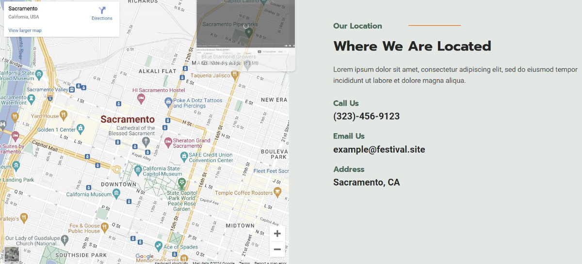 contact section for desktop